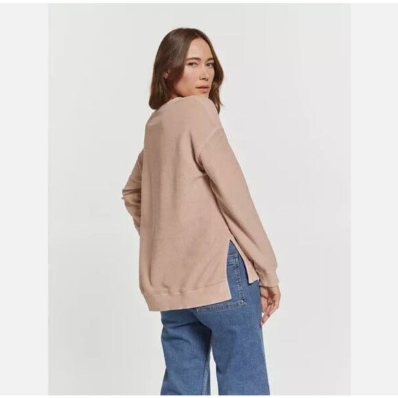 Marc New York Women's Cozy Ribbed V Neck Long Sleeve Pullover Top ,Rosewater,XXL - Picture 4 of 4